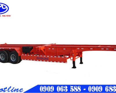 Sơmi rơmooc xương 3 trục, 40 feet Doosung ( 33.500 KG )